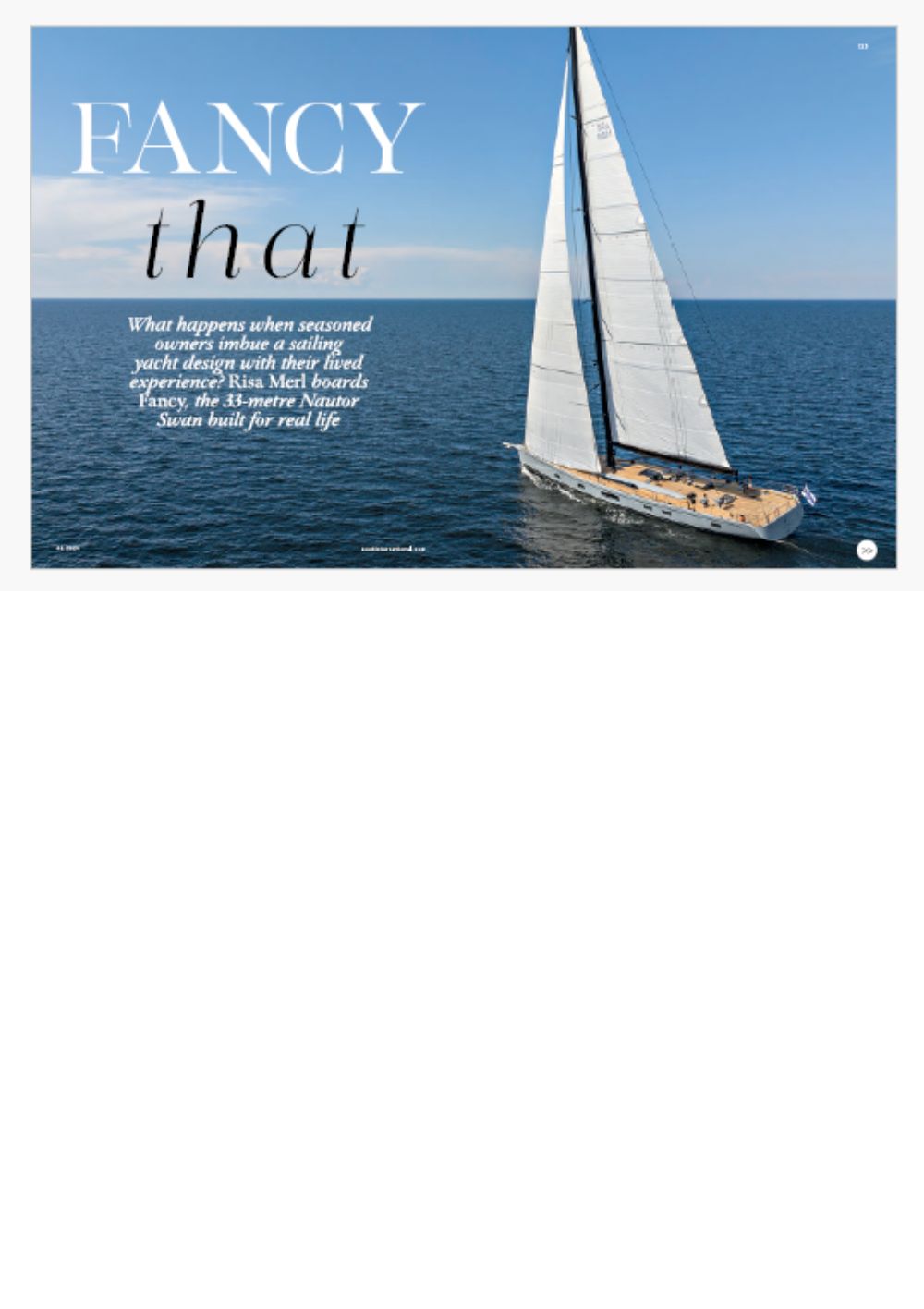 Sailing yacht Swan 108 FANCY in BOAT INTERNATIONAL